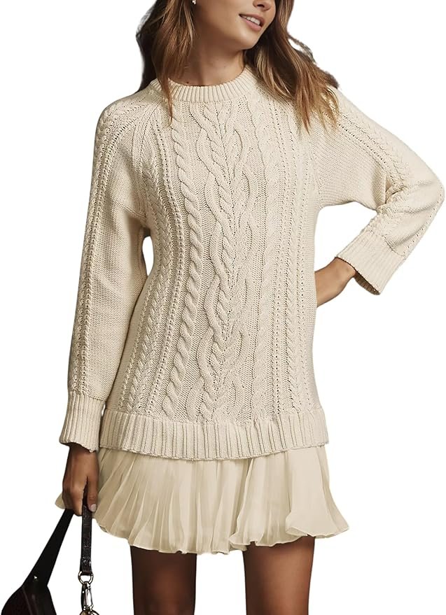 Sweater Dress Crewneck Long